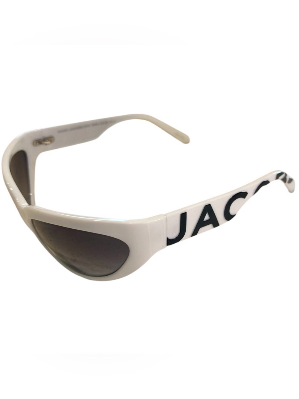Marc Jacobs Oval White Sunglasses Dark Lens NWT Designer - Picture 3 of 5